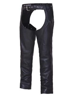 'Unik' Unisex Naked Cowhide Leather Ultra 3 Pocket Chaps - Black