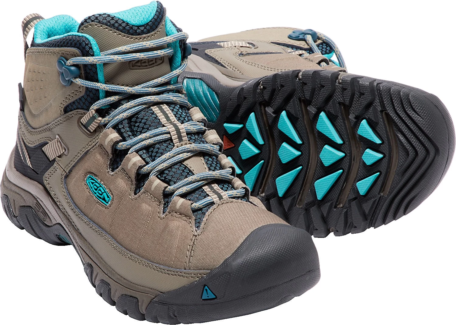 'Keen Outdoor' Women's Targhee EXP WP Mid Hiker - Brindle / Blue Coral 7 'Keen Outdoor' Women's Targhee EXP WP Mid Hiker - Brindle / Blue Coral - Image 5