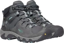 'Keen Outdoor' Women's Steens WP Leather Mid Hiker - Steel Grey / Ocean Wave -Outfit Go Shop 1022332 PLA large 1024x1024@2x