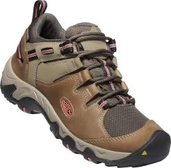 'Keen Outdoor' Women's Steens WP Leather Low Hiker - Timberwolf / Coral -Outfit Go Shop 1022336 3Q large 1024x1024@2x
