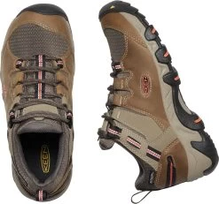 'Keen Outdoor' Women's Steens WP Leather Low Hiker - Timberwolf / Coral -Outfit Go Shop 1022336 PLD large 1024x1024@2x