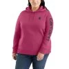 'Carhartt' Women's Clarksburg Logo Sleeve Graphic Hoodie - Beet Red Heather -Outfit Go Shop 102791 R60 WS22P b 1024x1024@2x