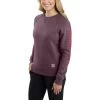 'Carhartt' Women's Midweight Logo Sleeve Crewneck Sweatshirt - Blackberry Heather -Outfit Go Shop 104410 V27 WS22 b 1024x1024@2x