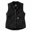 'Carhartt' Women's Rugged Flex Canvas Insulated Rib Collar Vest - Black -Outfit Go Shop 104423 N04 WF20 1024x1024@2x