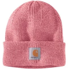 'Carhartt' Rib Knit Beanie - Pink Salt / Rosewood Marl