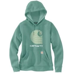 'Carhartt' Women's Rain Defender® Midweight Graphic Hoodie - Slate Green Heather -Outfit Go Shop 105636 L05 WF22 e 1 1024x1024@2x