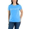 'Carhartt' Women's Lightweight Logo Graphic T-Shirt - Azure Blue -Outfit Go Shop 105764 HA6 WS23 b 1024x1024@2x