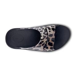 'OOFOS' Women's OOahh Slide Limited Edition - Black / Cheetah -Outfit Go Shop 1103BLKCHEET shot6 1024x1024@2x