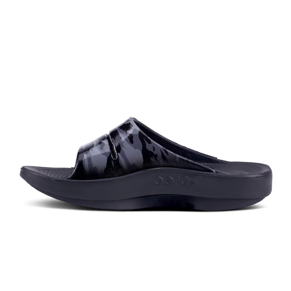 'OOFOS' Women's OOahh Slide Limited Edition - Black / Gray / Camo 9 'OOFOS' Women's OOahh Slide Limited Edition - Black / Gray / Camo - Image 7