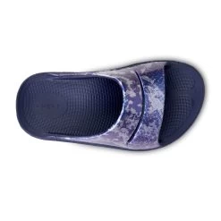'OOFOS' Women's OOahh Slide Limited Edition - Navy / Silver / Silver Snake -Outfit Go Shop 1103NVYSILSNK shot6 1024x1024@2x
