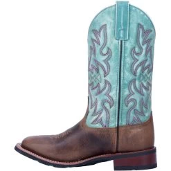 'Laredo' Women's 11" Anita Western Square Toe - Brown / Turquoise -Outfit Go Shop 5607 3 1024x1024@2x
