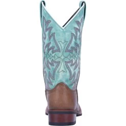 'Laredo' Women's 11" Anita Western Square Toe - Brown / Turquoise -Outfit Go Shop 5607 4 1024x1024@2x
