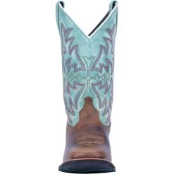 'Laredo' Women's 11" Anita Western Square Toe - Brown / Turquoise -Outfit Go Shop 5607 5 1024x1024@2x