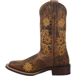 'Laredo' Women's 11" Secret Garden Western Square Toe - Brown -Outfit Go Shop 5822 3 1024x1024@2x
