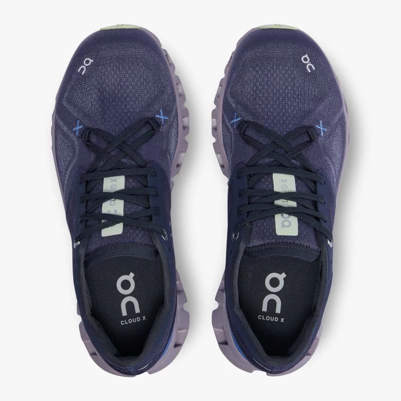 'On Running' Women's Cloud X 3 - Midnight / Heron 4 'On Running' Women's Cloud X 3 - Midnight / Heron - Image 2