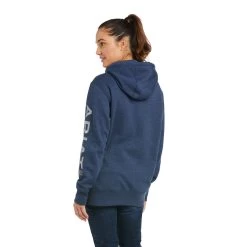 'Ariat' Women's Rebar Graphic Hoodie - Navy Heather -Outfit Go Shop F21 WMS WORK 10037618 back 1024x1024@2x