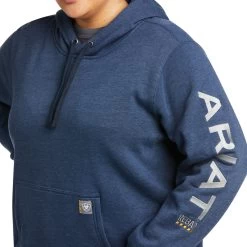 'Ariat' Women's Rebar Graphic Hoodie - Navy Heather -Outfit Go Shop F21 WMS WORK 10037618 detail01 plus 1024x1024@2x
