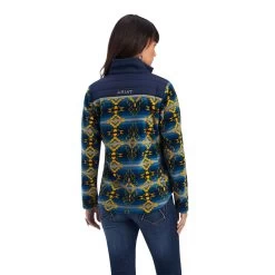 'Ariat' Women's Prescott Insulated Fleece Jacket - Navy Sonoran Print -Outfit Go Shop F22 WMS WEST 10041818 back 1024x1024@2x