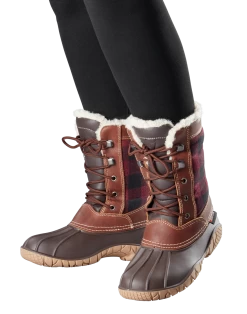 'Baffin' Women's Jasper Insulated WP Boot - Red / Black Plaid -Outfit Go Shop JASPER RAF ONFOOT 1024x1024@2x