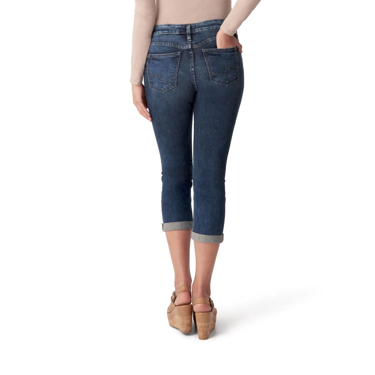 'Silver Jeans' Women's Suki Mid Rise Capri - Dark Indigo 4 'Silver Jeans' Women's Suki Mid Rise Capri - Dark Indigo - Image 2