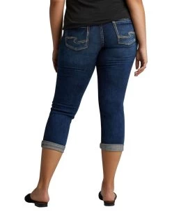 'Silver Jeans' Women's Suki Mid Rise Curvy Capri - Dark Indigo 6 'Silver Jeans' Women's Suki Mid Rise Curvy Capri - Dark Indigo -Outfit Go Shop L43916SSX325 IND 02 1024x1024@2x