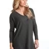 'Panhandle Slim' V-Neck Waffle Knit Tunic - Gray / Grey -Outfit Go Shop L8T2940 1024x1024@2x