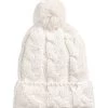'The North Face' Women's Cable Minna Pom Beanie - Gardenia White -Outfit Go Shop NF0A7WFO N3N hero 1024x1024@2x