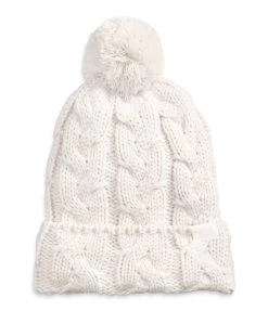 'The North Face' Women's Cable Minna Pom Beanie - Gardenia White