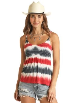 'Panhandle Slim' Women's Americana Tie Dye Tank - Multi