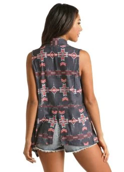 'Rock & Roll' Women's Americana Aztec Print Vest - Panhandle Slim WMN AMERICANA VEST - RRWT98RZNR -Outfit Go Shop RRWT98RZNR A 1024x1024@2x
