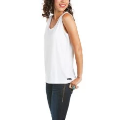 'Ariat' Women's Element Sleeveless Tank - White -Outfit Go Shop S21 WMS WEST 10035206 front 1024x1024@2x