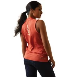 'Ariat' Women's Hailey 1/4 Zip Baselayer - Burnt Sienna -Outfit Go Shop S23 WMS ENGL 10043373 back 1024x1024@2x