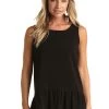 'Panhandle Slim' Women's Ruffle Tank - Black 1 'Panhandle Slim' Women's Ruffle Tank - Black -Outfit Go Shop WLWT20R03C AZ 50880.1655307940 1024x1024@2x