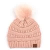 'C.C®' Classic Solid Ribbed Beanie - Indi Pink -Outfit Go Shop YJ 64 POM INDI PINK 2 1024x1024@2x