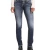 'Silver Jeans' Women's Suki Mid Rise Straight Leg - Distressed Dark Indigo -Outfit Go Shop l93413sdi349 1024x1024@2x