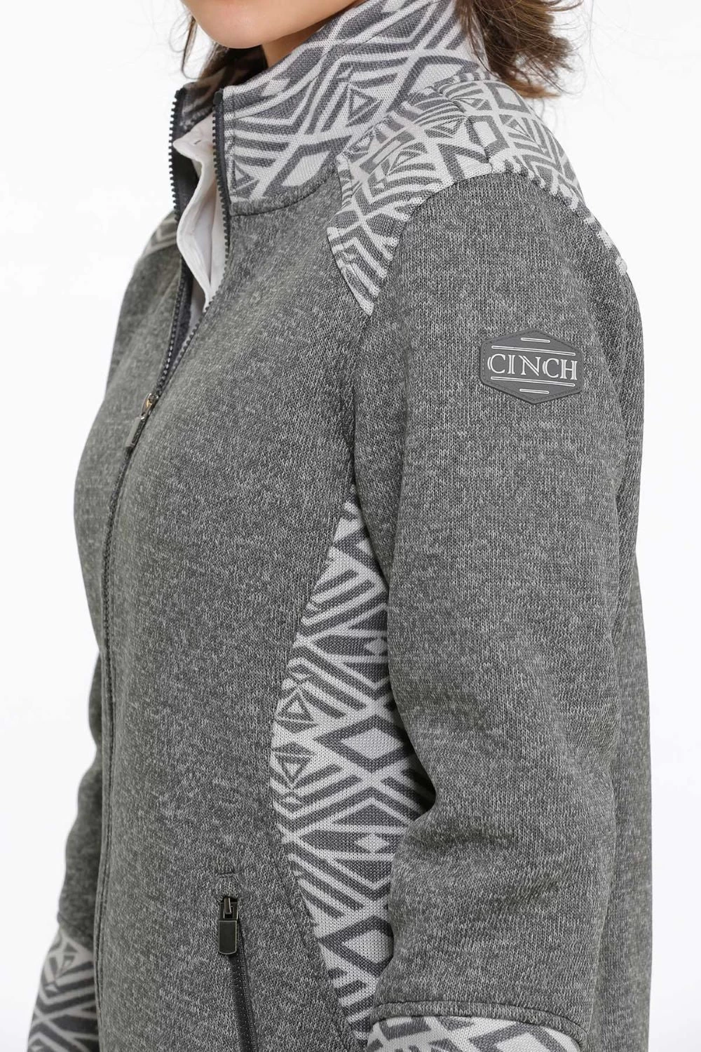 'Cinch' Women's Sweater Knit Jacket - Heather Charcoal 4 'Cinch' Women's Sweater Knit Jacket - Heather Charcoal - Image 2