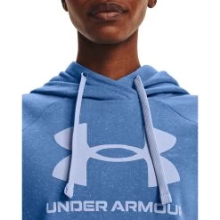 'Under Armour' Women's Rival Fleece Logo Hoodie - River / White -Outfit Go Shop s7.V5 1356318 488 COLLAR 1024x1024@2x