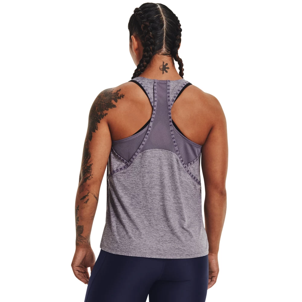 'Under Armour' Women's Knockout Mesh Back Tank - Club Purple 3 'Under Armour' Women's Knockout Mesh Back Tank - Club Purple