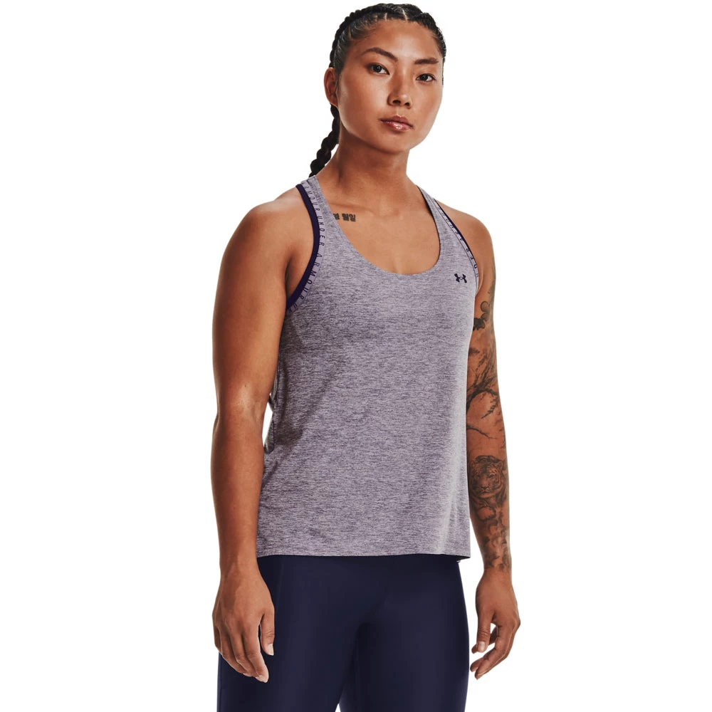 'Under Armour' Women's Knockout Mesh Back Tank - Club Purple 5 'Under Armour' Women's Knockout Mesh Back Tank - Club Purple - Image 3
