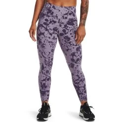 'Under Armour' Women's Meridian Print Ankle Leggings - Purple / Tangerine / Silver