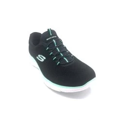 'Skechers' Women's Summits-Cool Classic - Black / Turquoise -Outfit Go Shop skecherssummits1 5695b439 f124 4e25 be73 278bc6b81bc7 1024x1024@2x